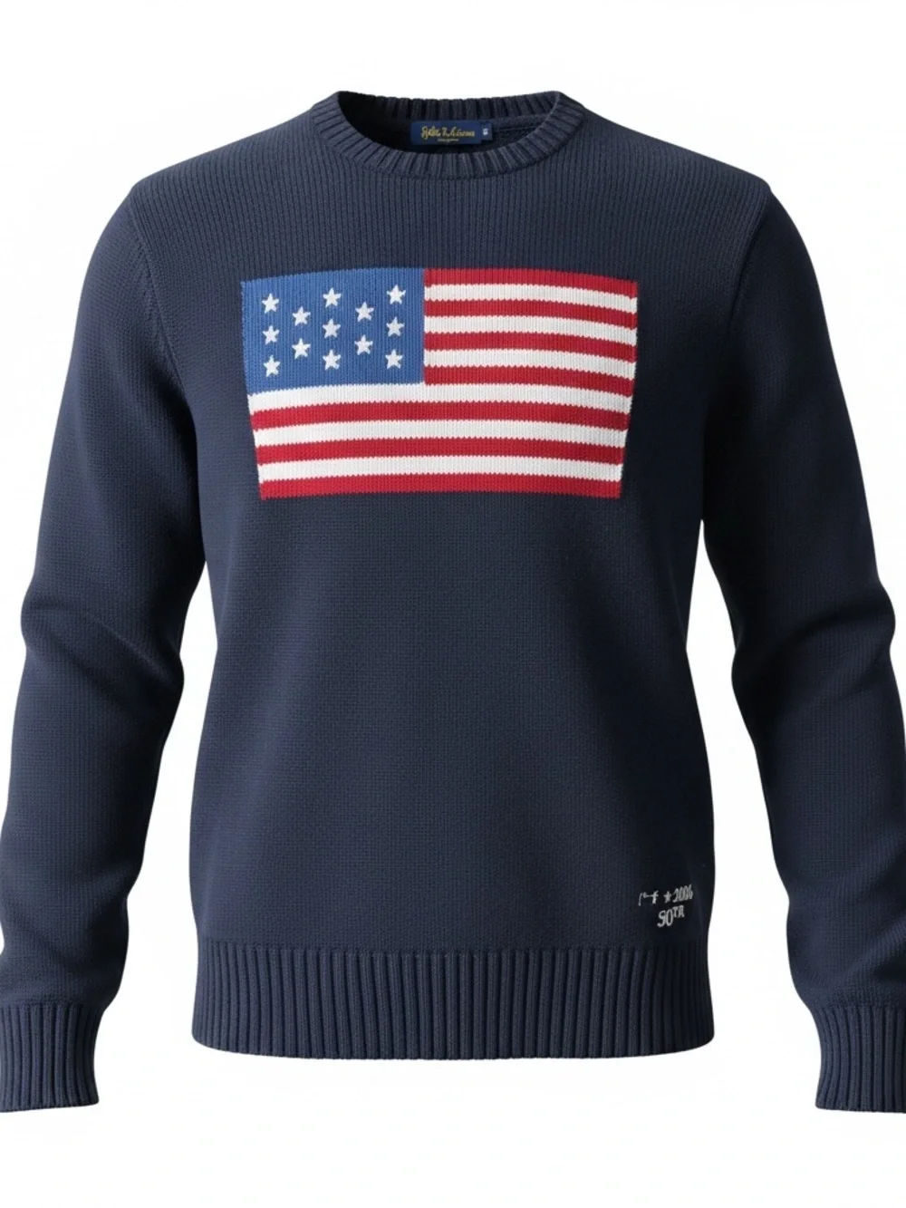 American Flag Knit 250 Years Crewneck Sweater Adult Small